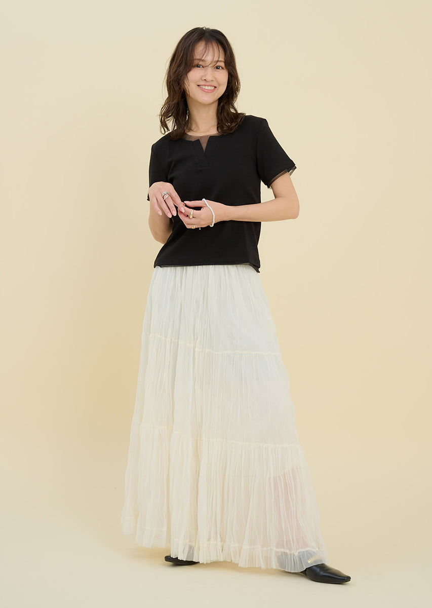 フリルシフォンスカート