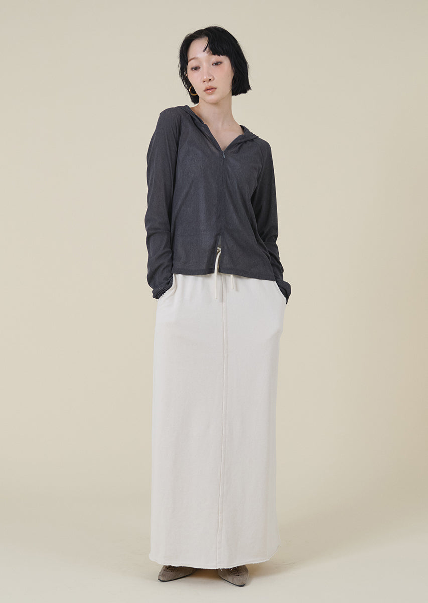 ウエストデザインスウェットロングスカート
