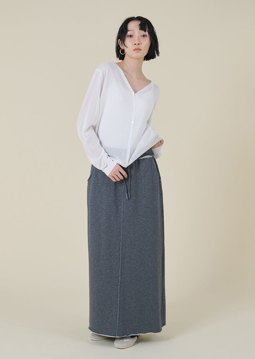 ウエストデザインスウェットロングスカート