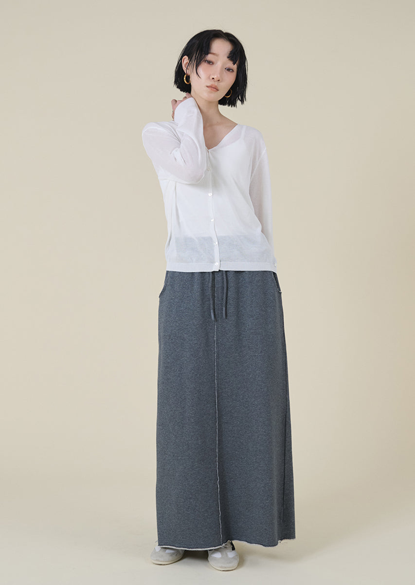 ウエストデザインスウェットロングスカート