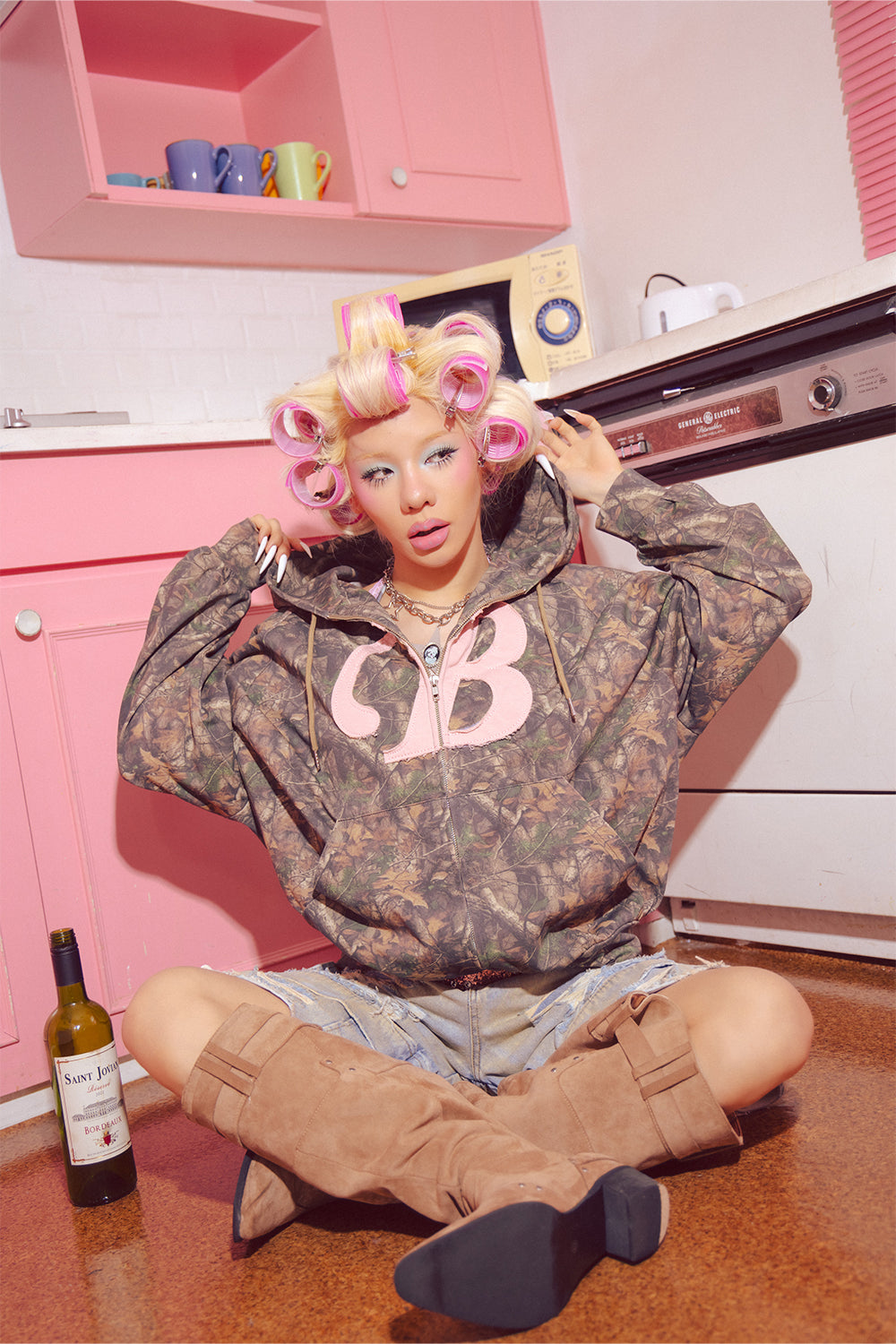 B ICON REAL CAMO ZIP HOODIE