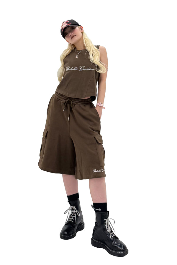 BORDERLESS GRADATION CARGO HALF PANTS
