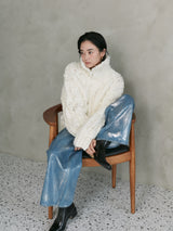 cable knit blouson