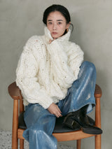 cable knit blouson