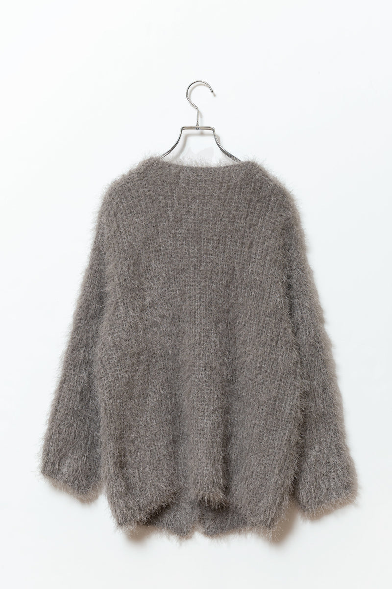 shaggy knit cardigan