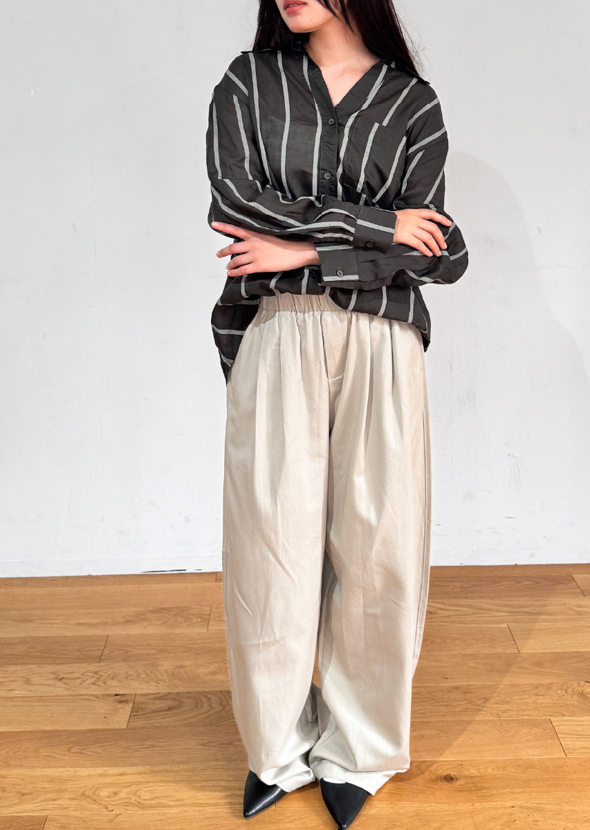 ストライプオーバーシャツ