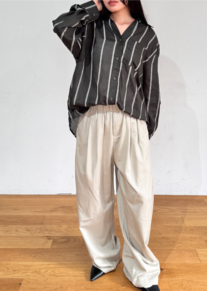 ストライプオーバーシャツ