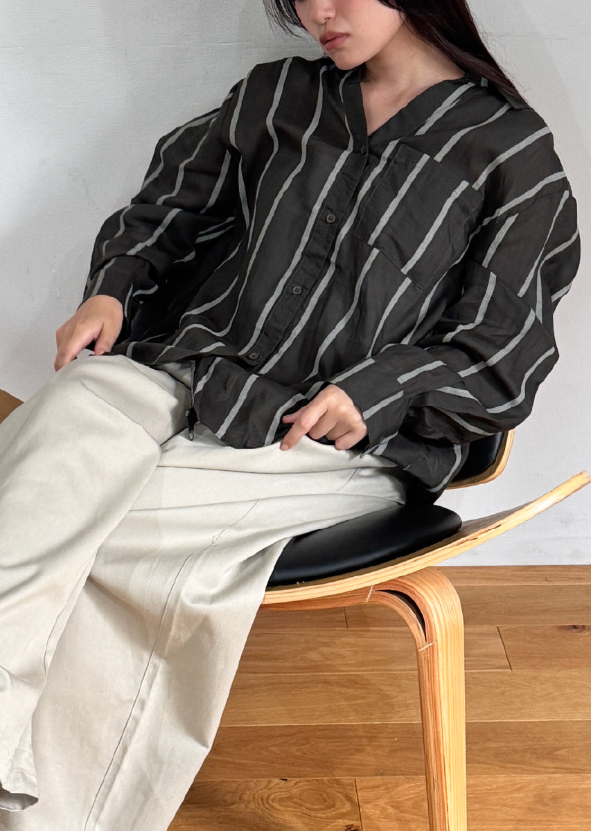 ストライプオーバーシャツ