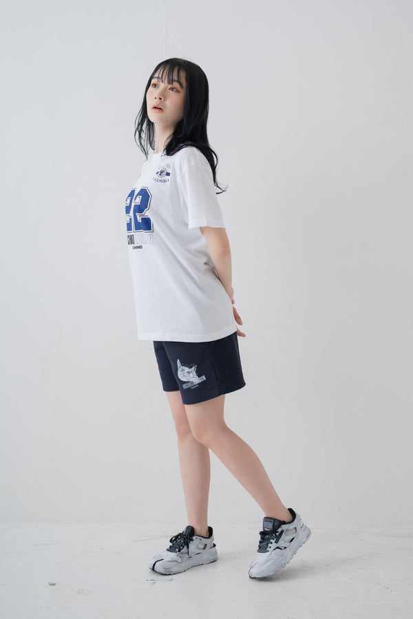 【横山結衣×MICHIKO LONDONコラボ】 ナンバーキャットTシャツ × キャットスウェットショートパンツセットアップ
