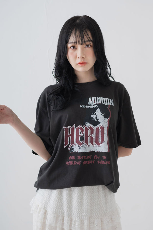 【横山結衣×MICHIKO LONDONコラボ】 オーバーサイズロックTシャツ