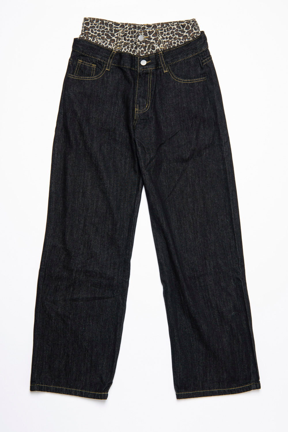 DOUBLE WAIST DENIM PANTS
