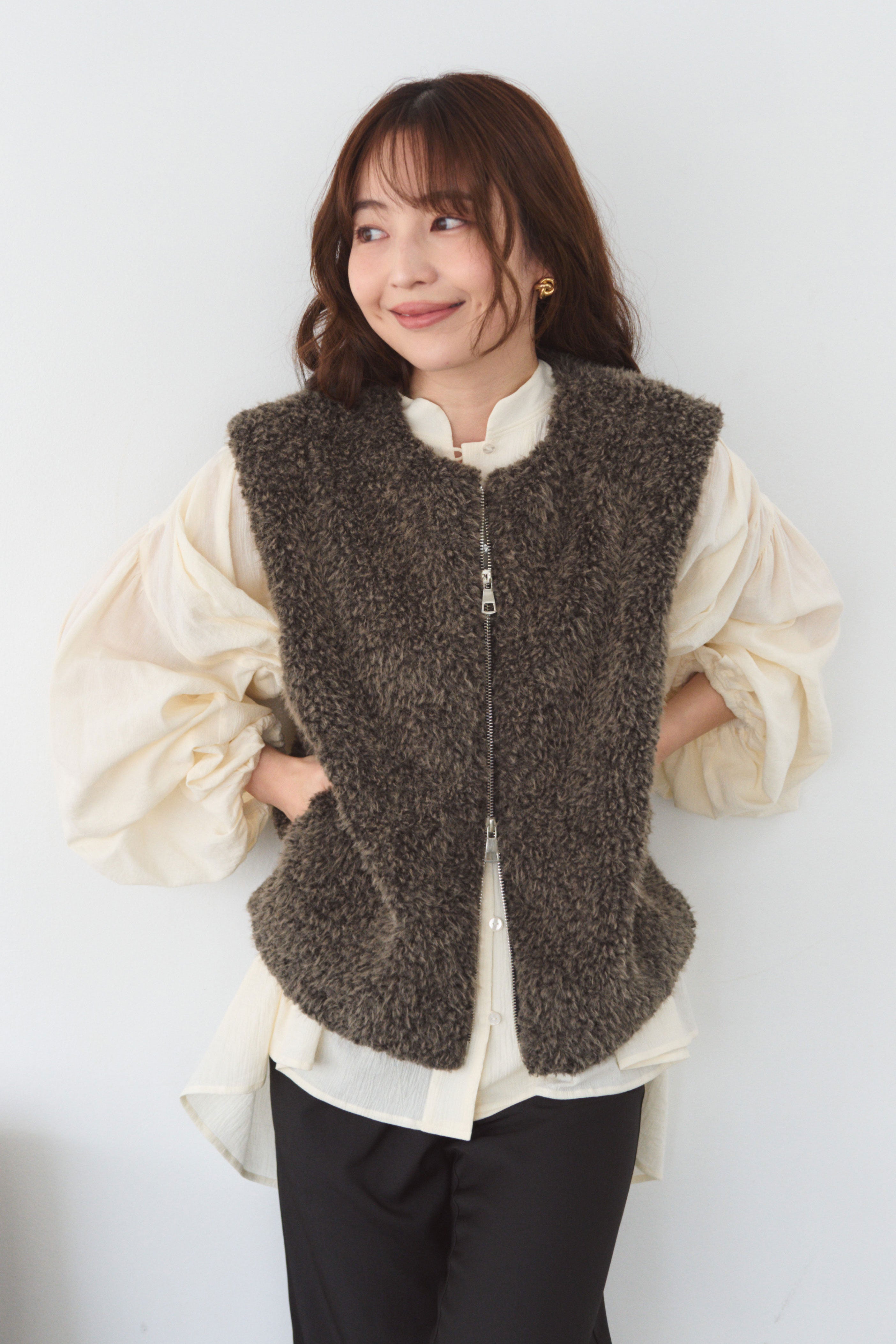 <9/28(月)昼12時まで特別価格！>ダブルジップボアベスト