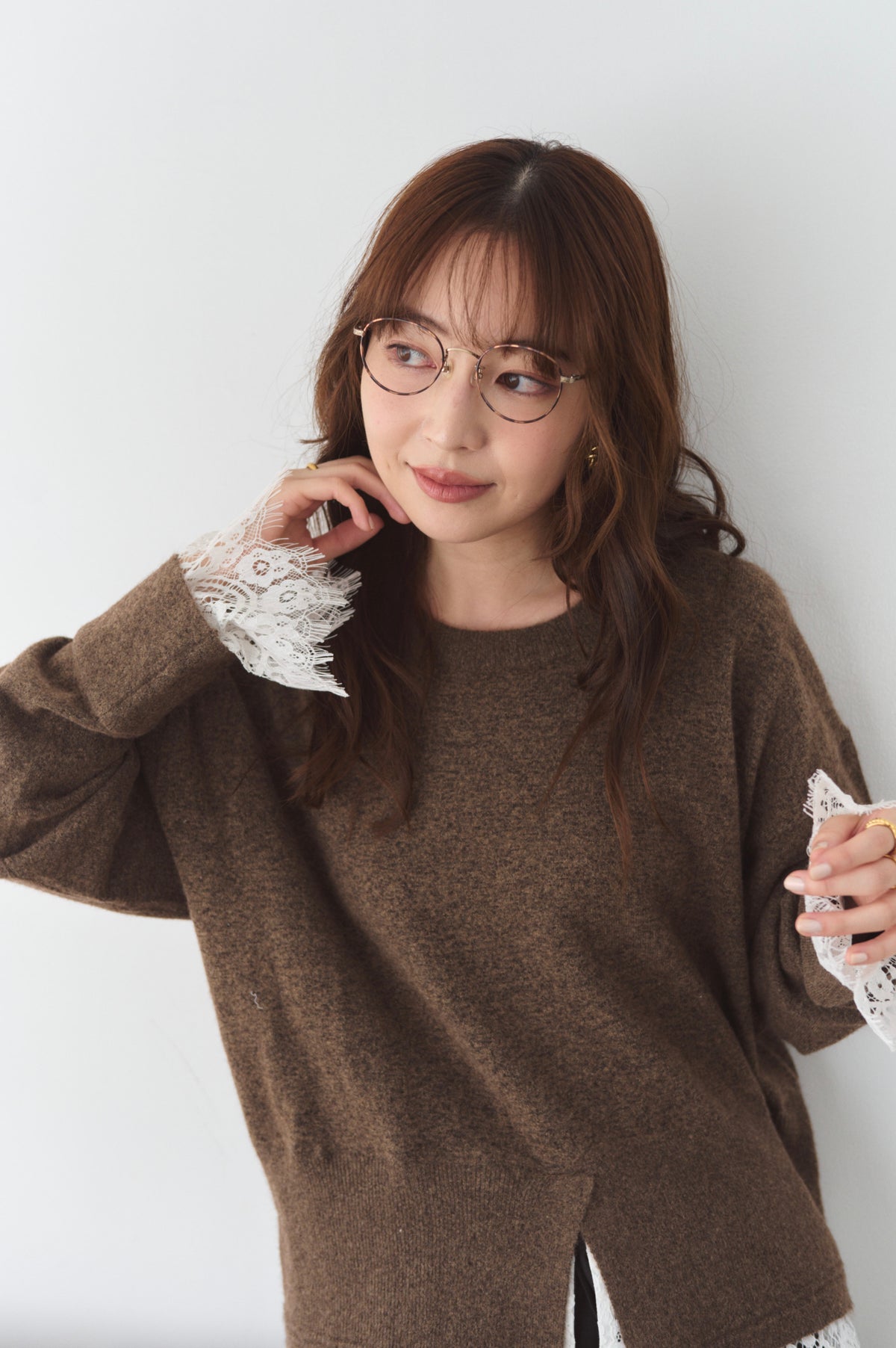 レースドッキングニット