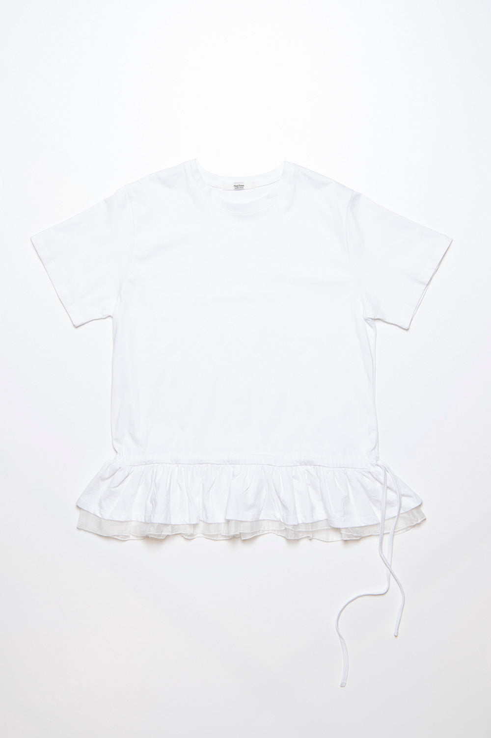 裾フリルリボンTシャツ