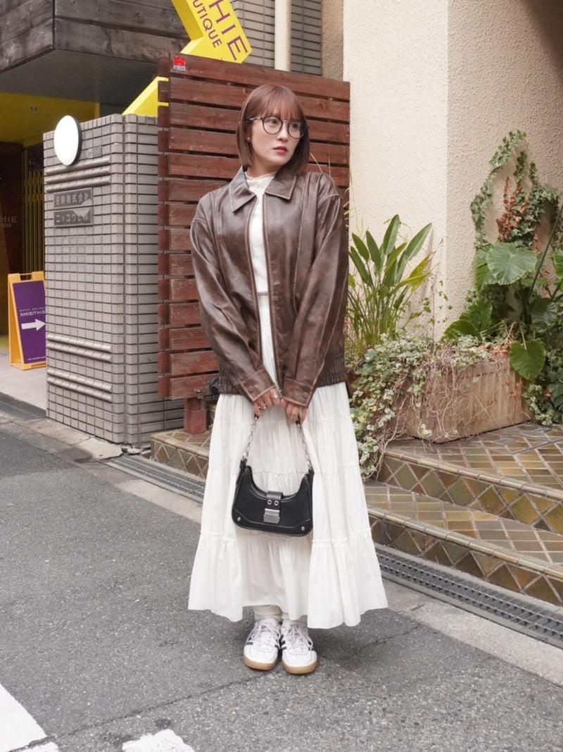フェイクレザーブルゾン