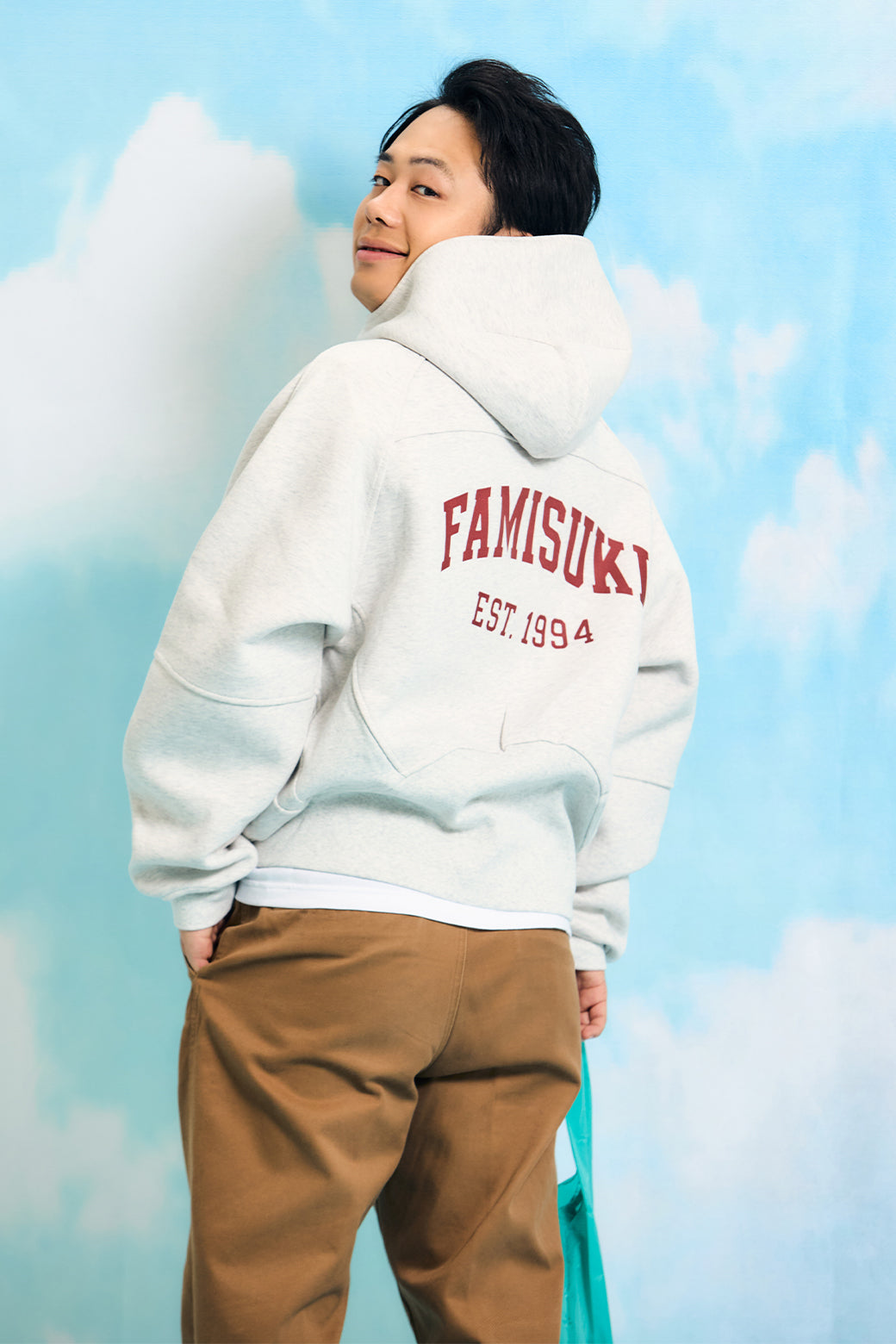 HALF ZIP LOGO HOODIE