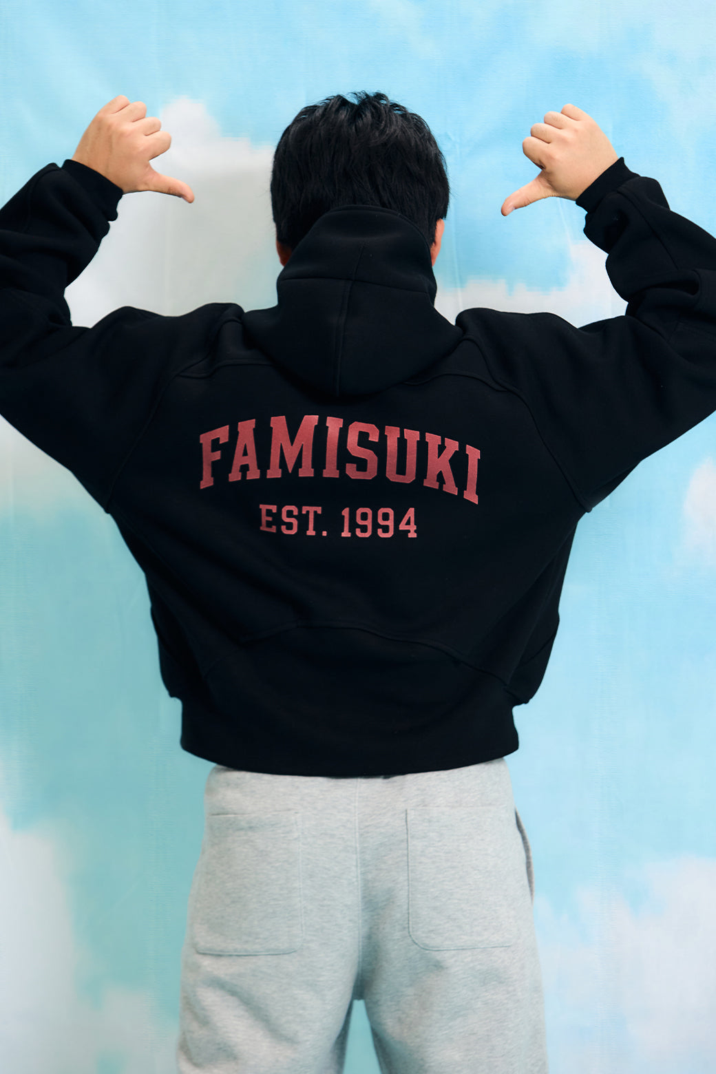 HALF ZIP LOGO HOODIE