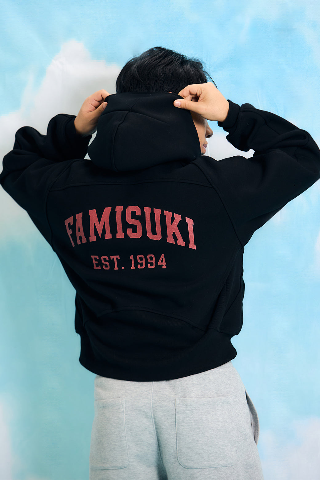 HALF ZIP LOGO HOODIE