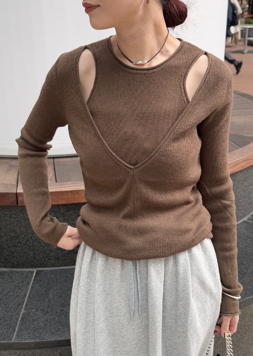 SELECT by CREAM　レイヤードリブニット