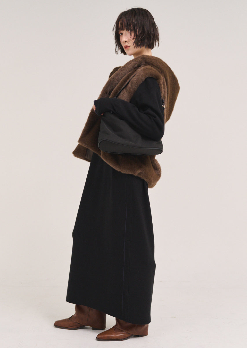 ラインヘンリーネックワンピース