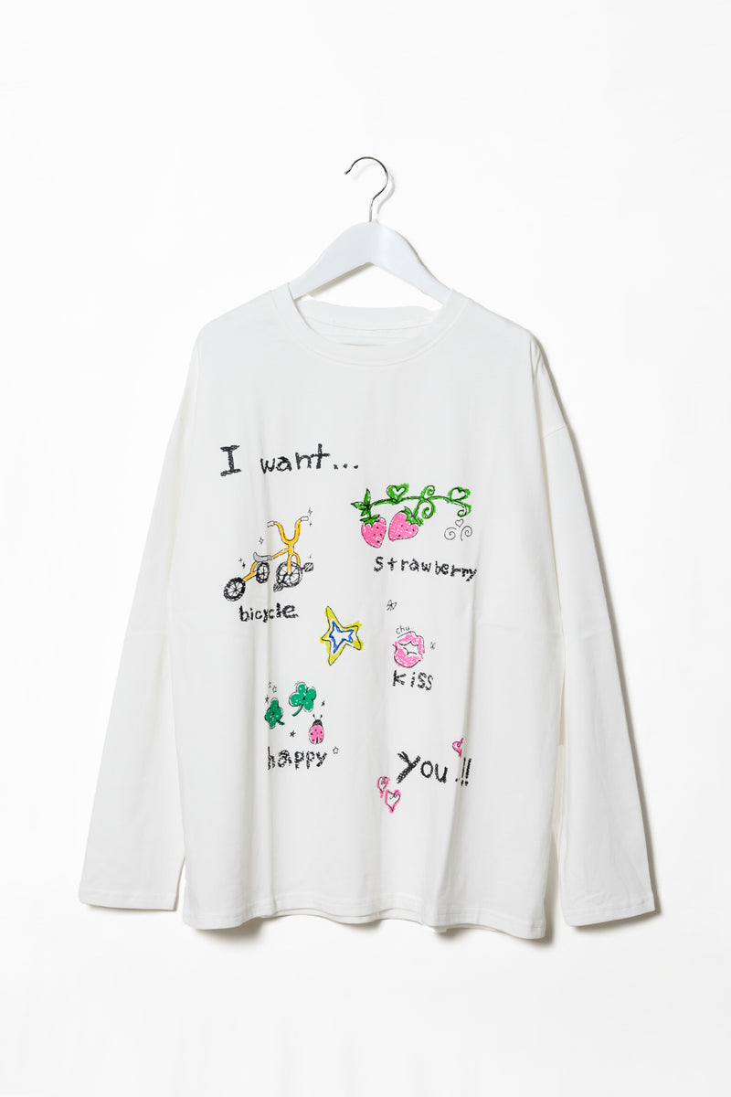 Want you...! Long T-shirt