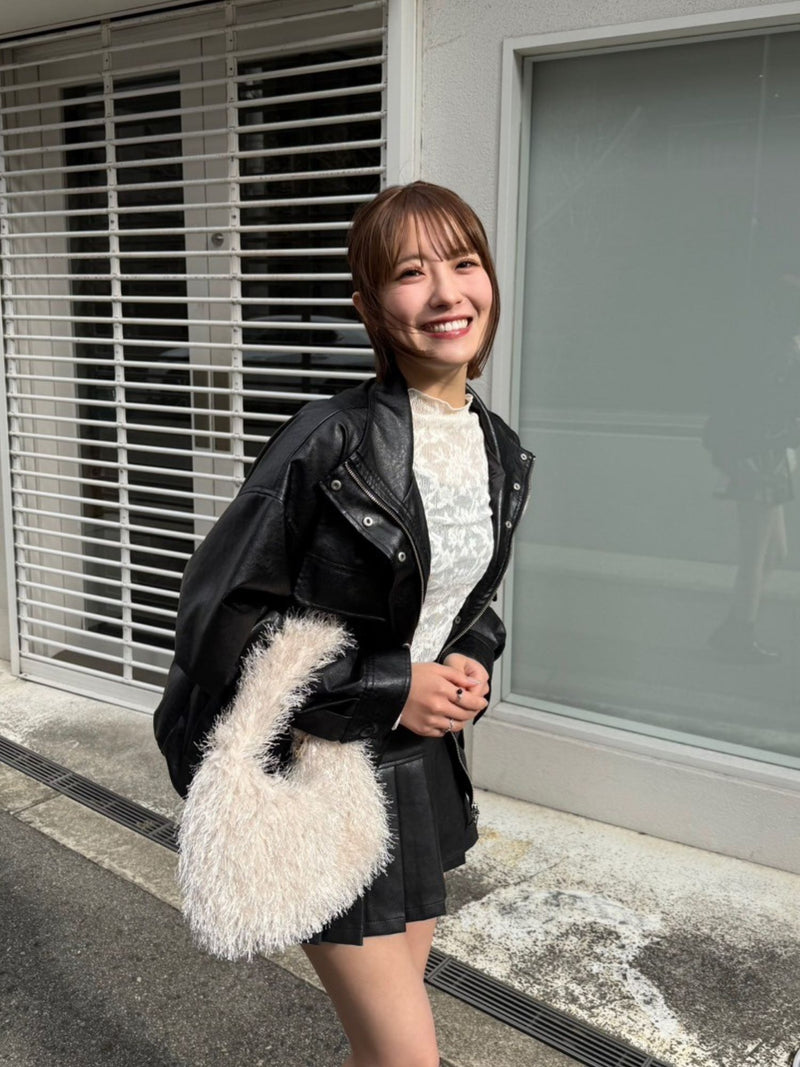 フェイクレザービッグブルゾン