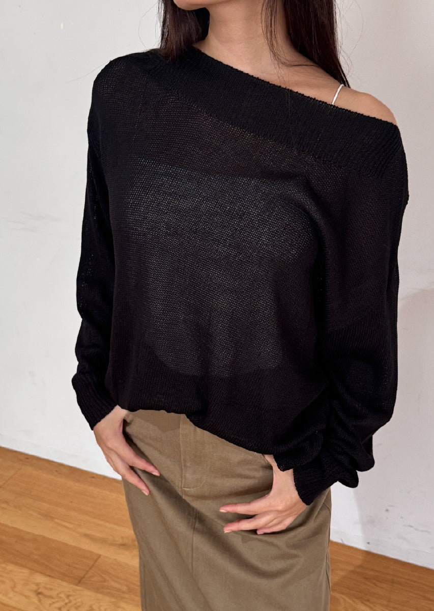 オフショルニットトップス