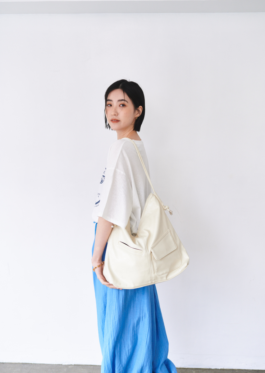 ソフトフェイクレザーアウトポケットBAG