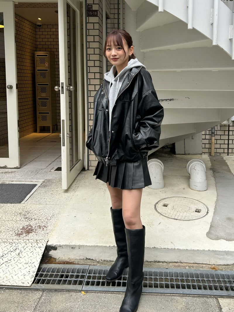 フェイクレザービッグブルゾン