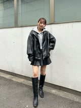フェイクレザービッグブルゾン