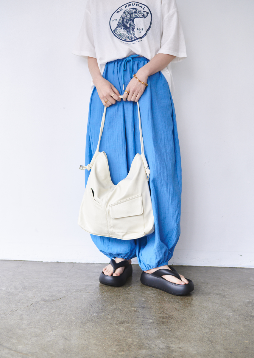 ソフトフェイクレザーアウトポケットBAG