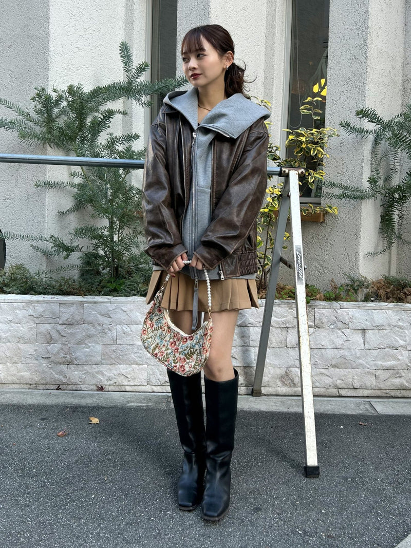 フェイクレザーブルゾン