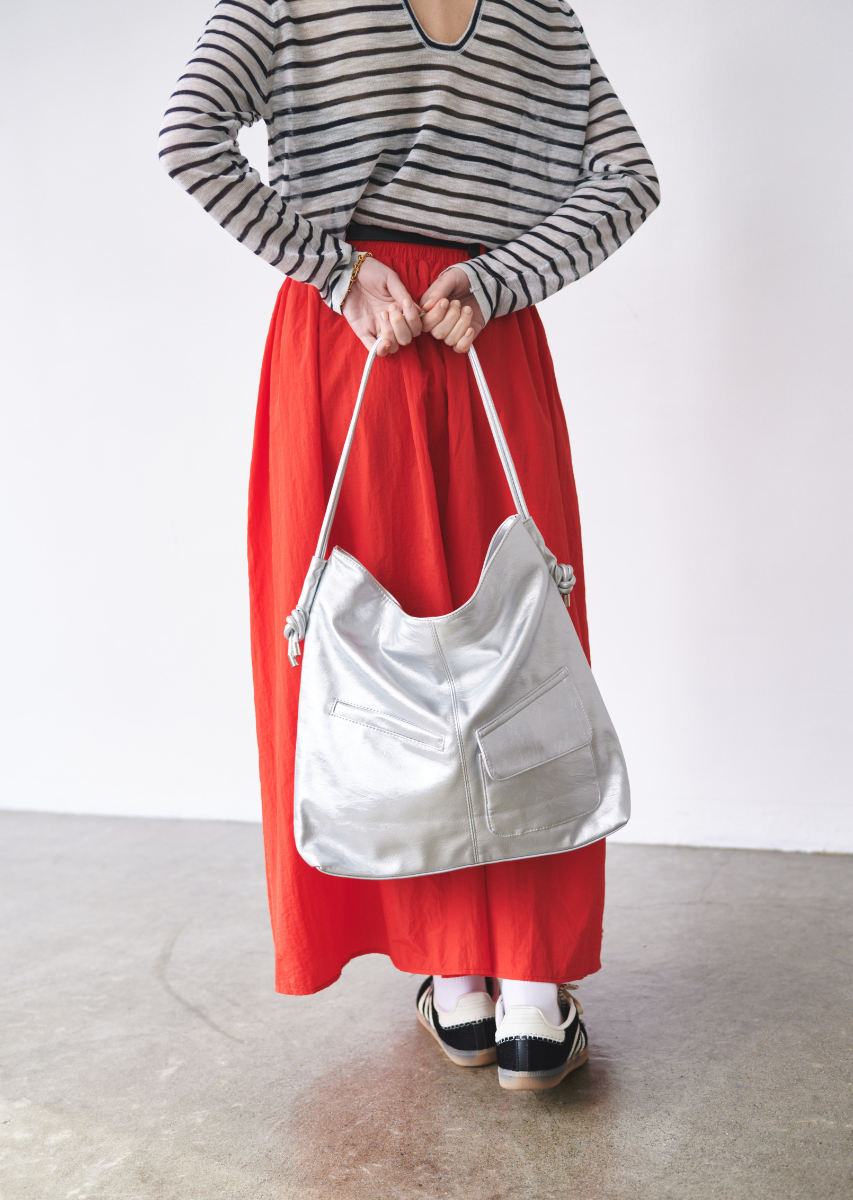 ソフトフェイクレザーアウトポケットBAG
