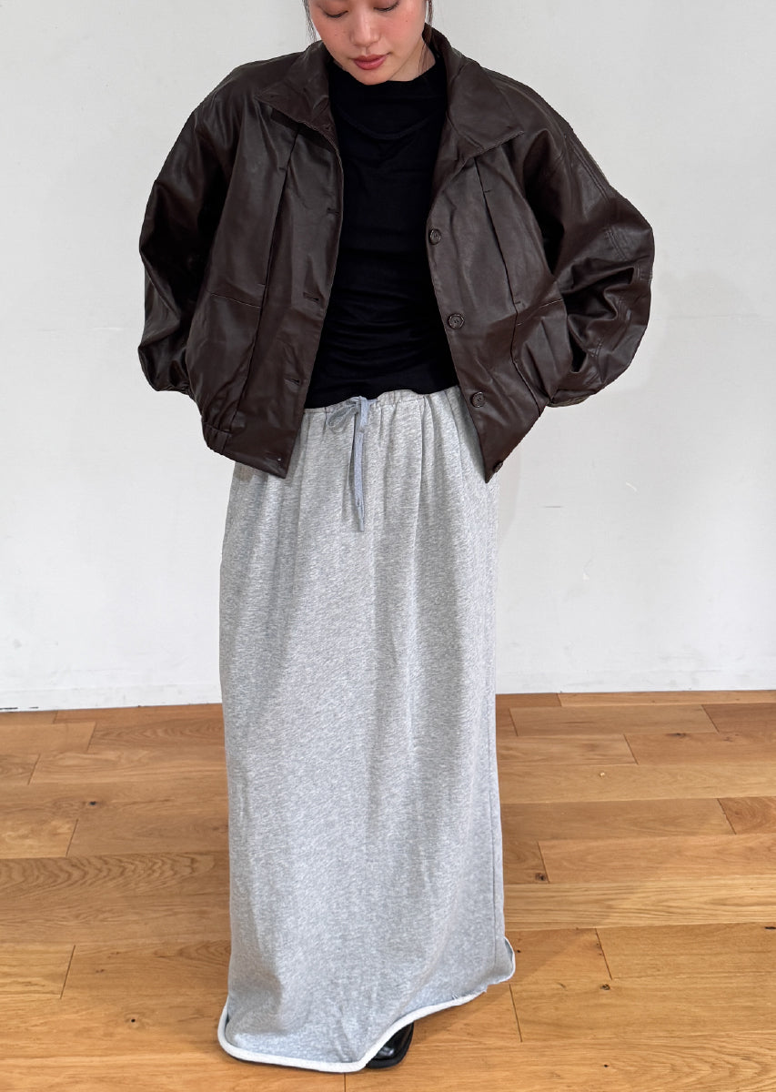 フェイクレザーオーバーブルゾン