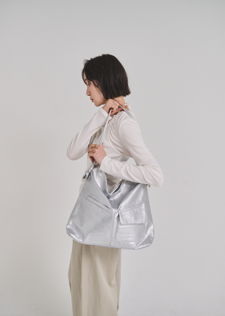 ソフトフェイクレザーアウトポケットBAG