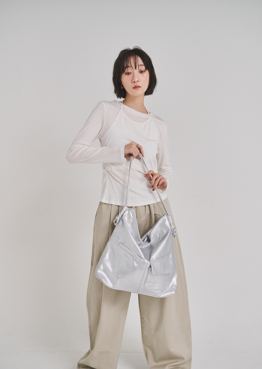 ソフトフェイクレザーアウトポケットBAG