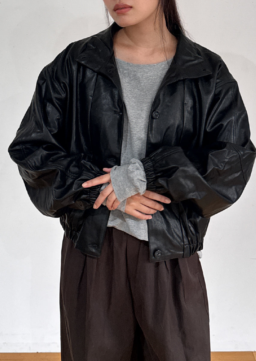 フェイクレザーオーバーブルゾン