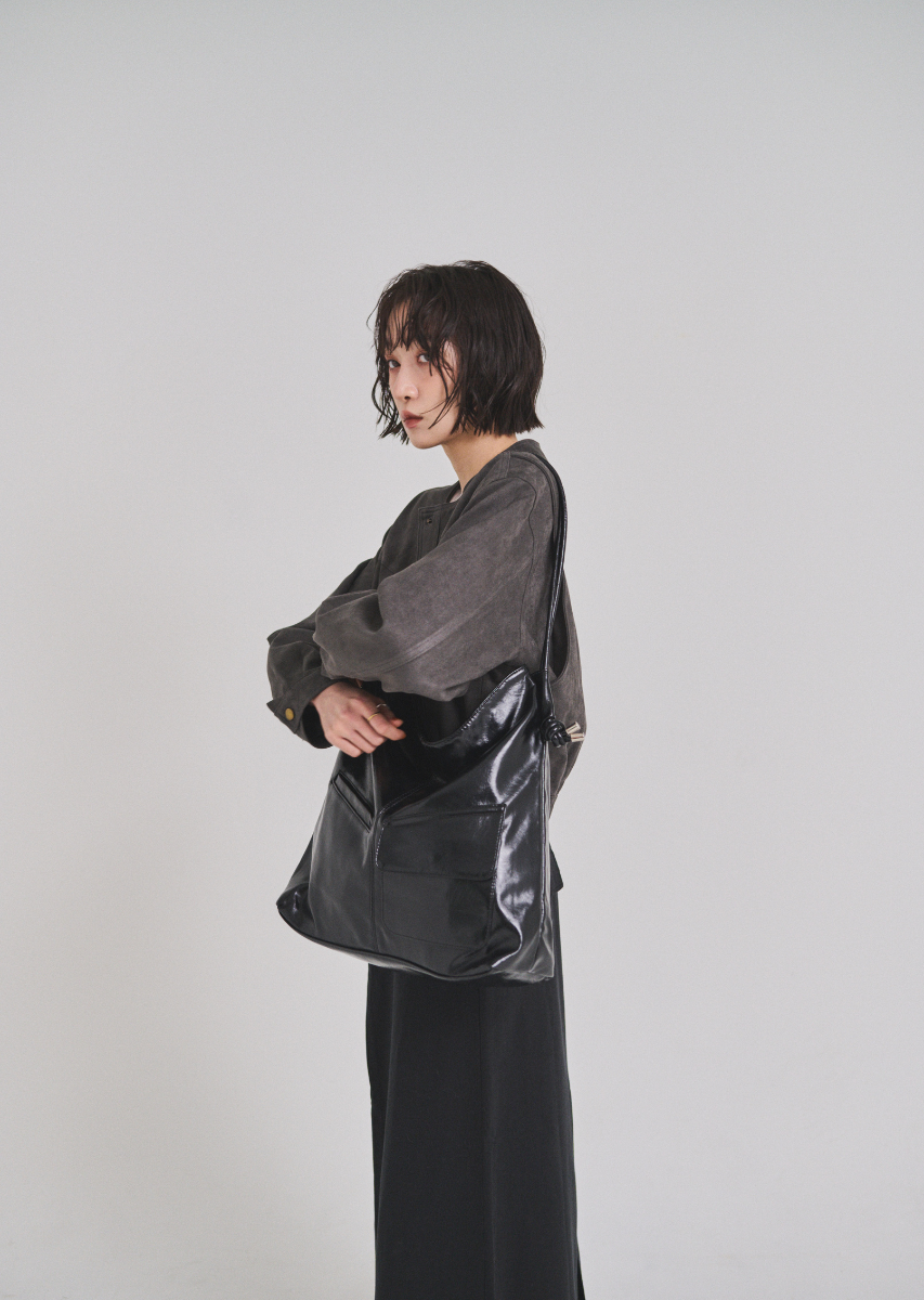 ソフトフェイクレザーアウトポケットBAG