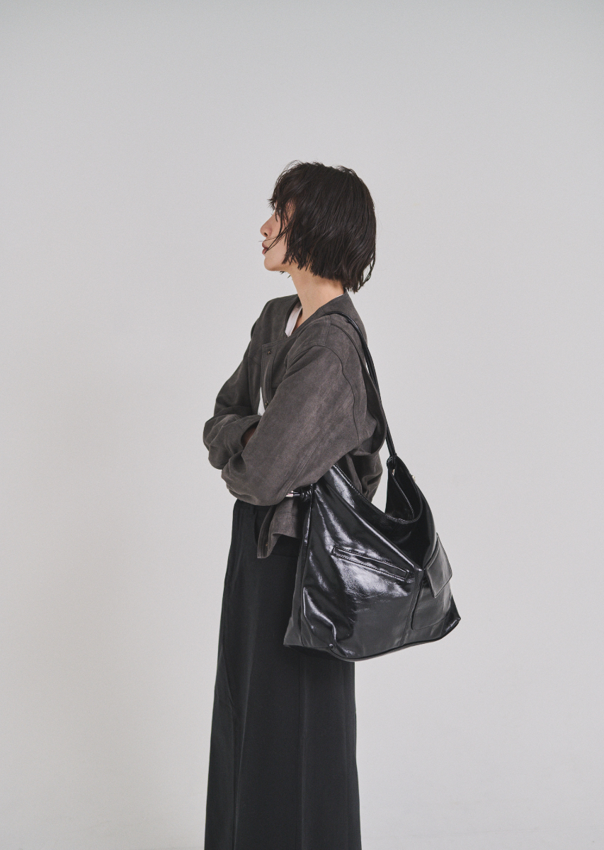 ソフトフェイクレザーアウトポケットBAG