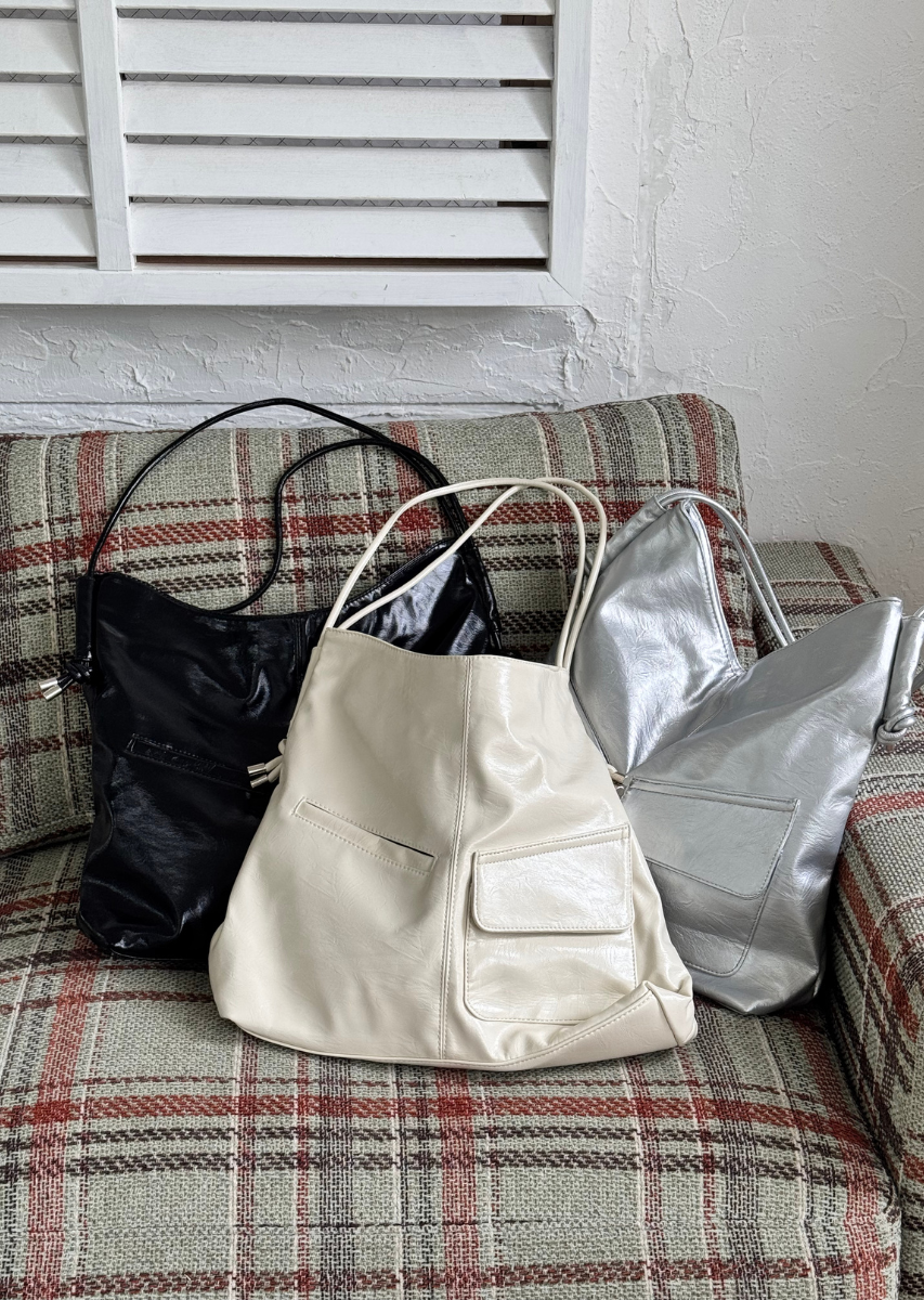 ソフトフェイクレザーアウトポケットBAG
