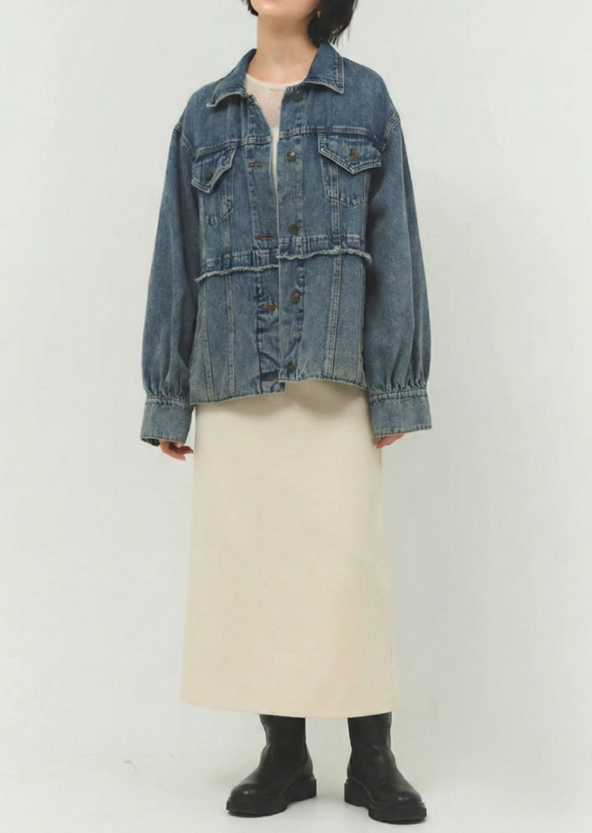 バルーンシルエットデニムブルゾン