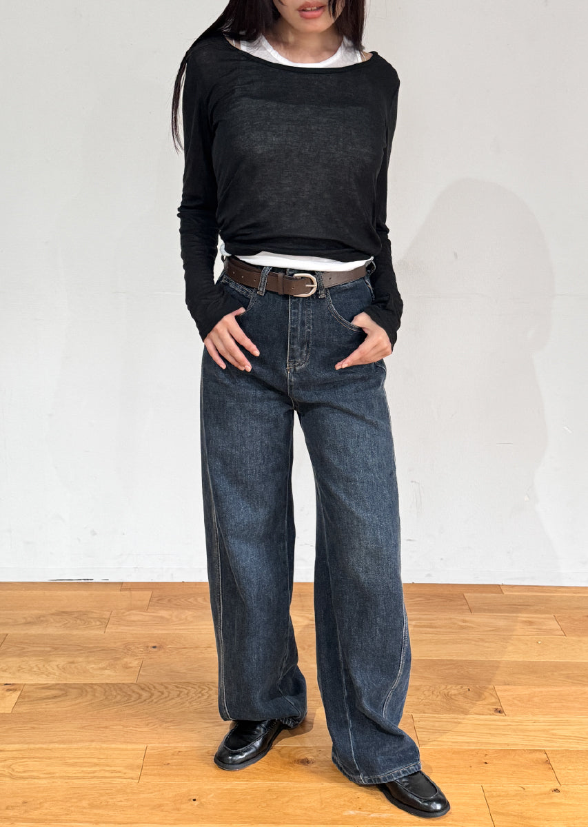 ロングスリーブレイヤードシアートップス