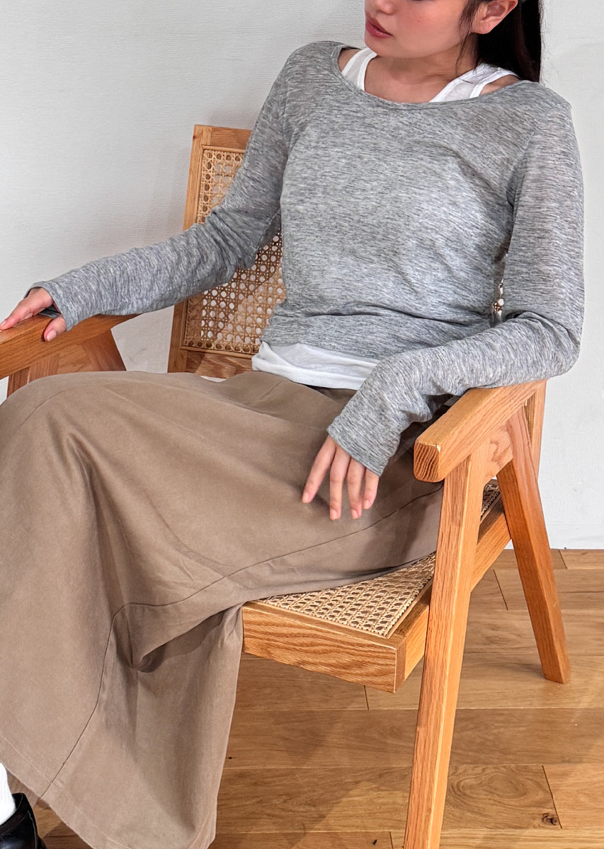 ロングスリーブレイヤードシアートップス