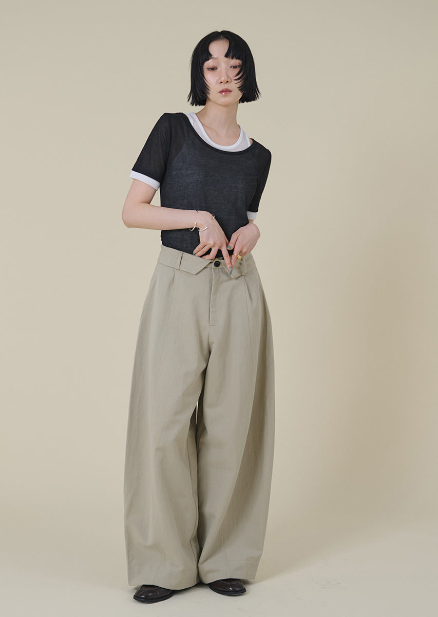 ターンバックウエストワイドパンツ