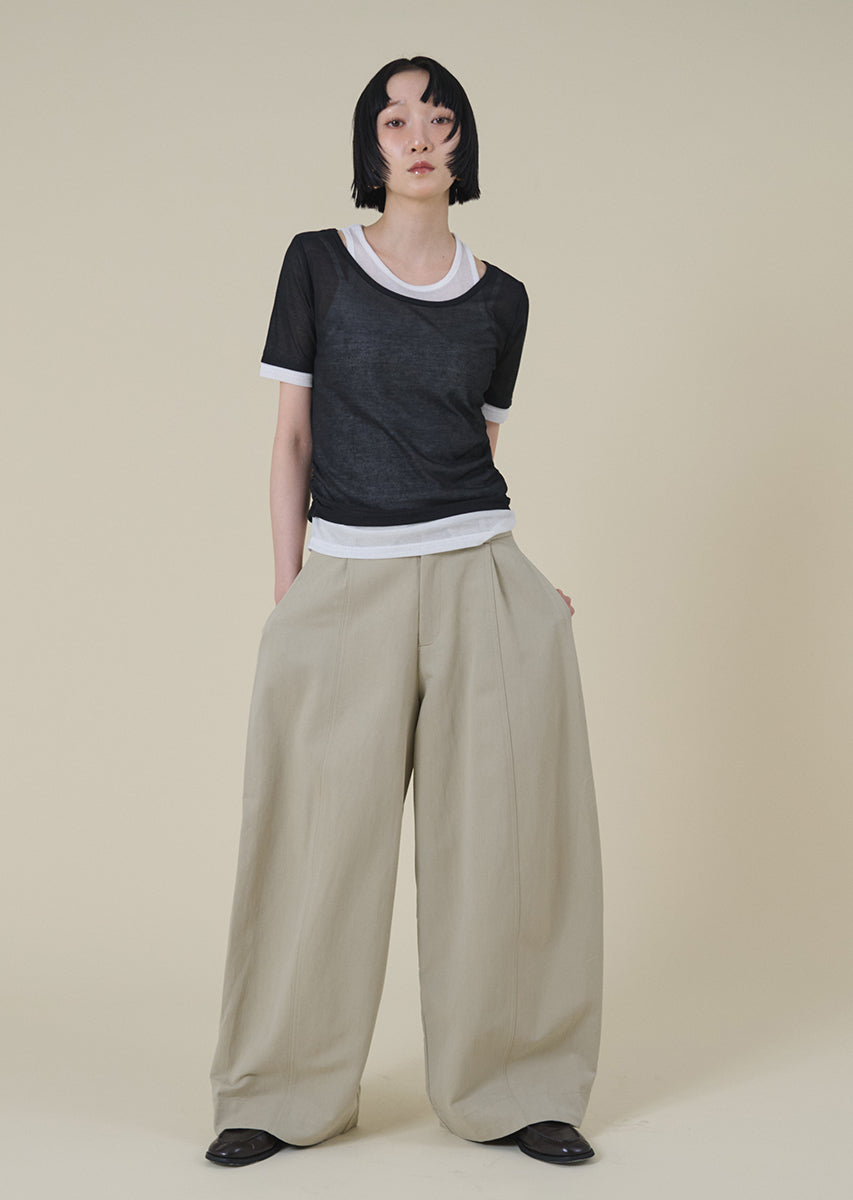 ターンバックウエストワイドパンツ