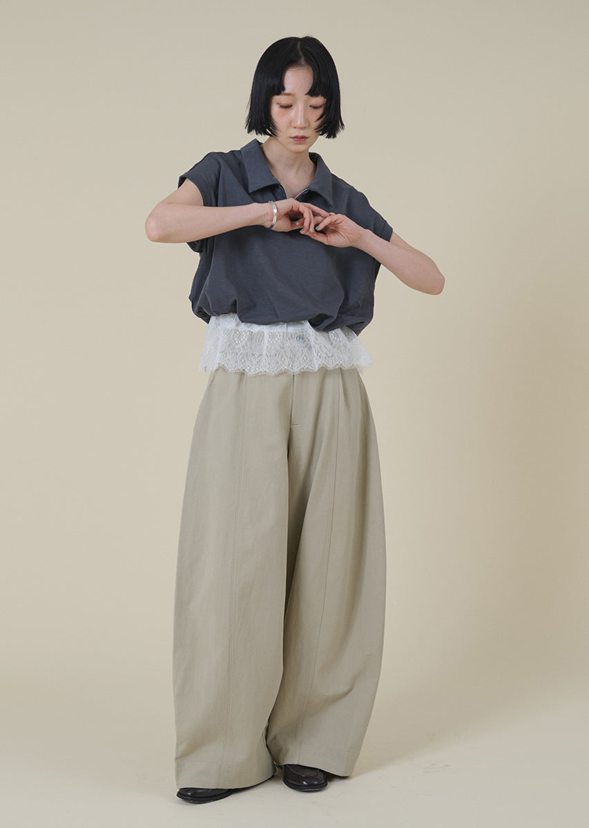 ターンバックウエストワイドパンツ