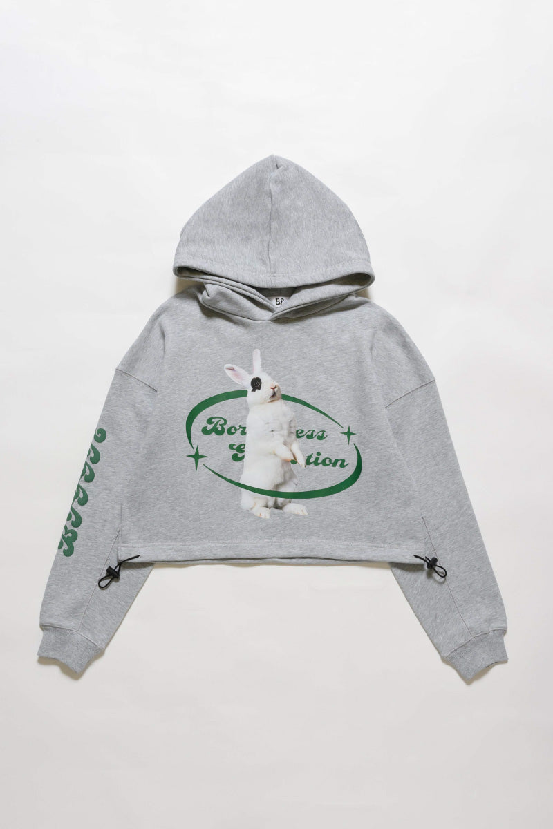 RABBIT PHOTO SHORT HOODIE