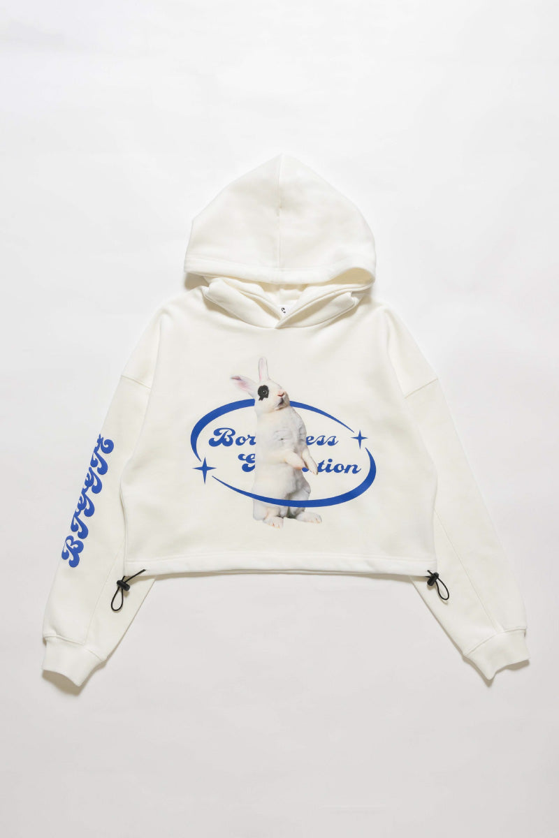 RABBIT PHOTO SHORT HOODIE