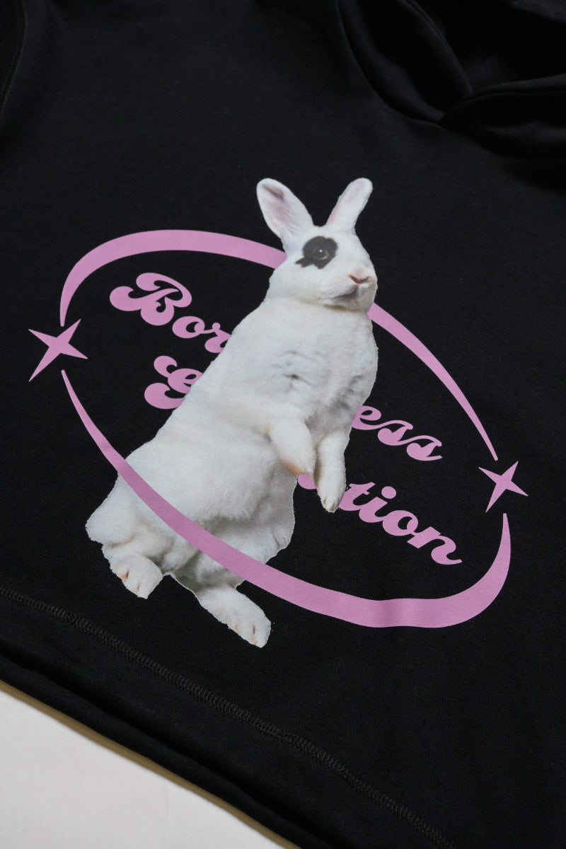 RABBIT PHOTO SHORT HOODIE