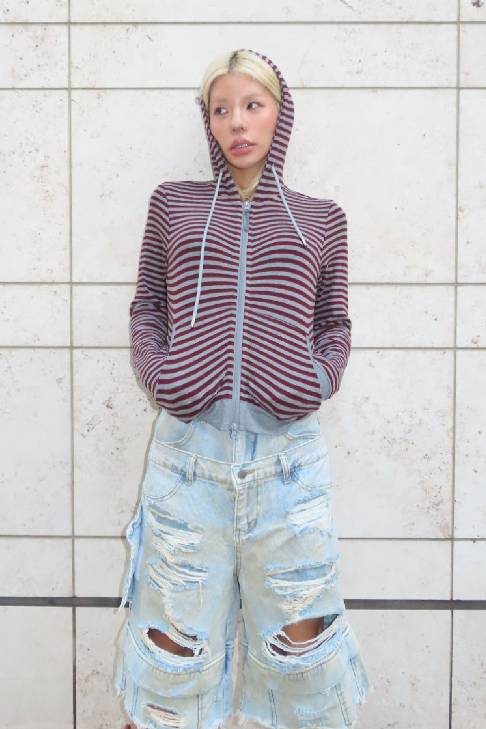 BORDER ZIP HOODIE